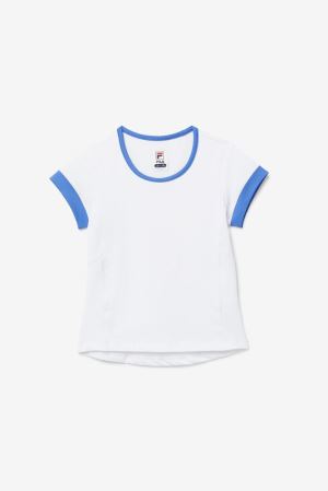 FILA Core Sleeve Top Clothing White / Blue,Kids Tennis | CA.BMSLXN374